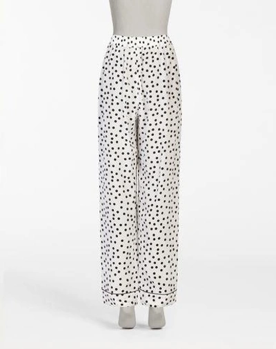 Shop Dolce & Gabbana Printed Silk Pyjama Bottoms In White