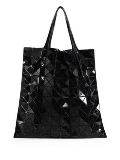 Bao Bao Issey Miyake Prism Basic Metallic Faux Leather Tote In Black