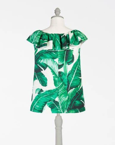 Shop Dolce & Gabbana Printed Brocade Sleeveless Top With Jewelled Embellishment In Green