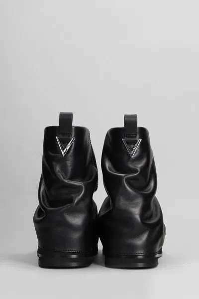 Attico 'mini Robin' Black Ankle Boots With Logo Plaque On The Rear And Pull-tab At The Heel In Black