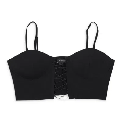 Callipygian Cropped Bustier Top In Black