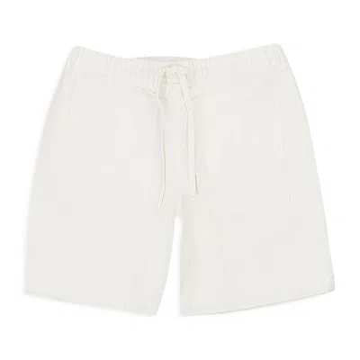 Callipygian Denim White Shorts In White