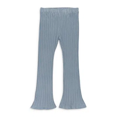 Callipygian Lurex Flared Trousers In Blue