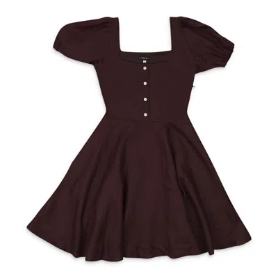 Callipygian Linen?button?down Brown Mini Dress In Brown