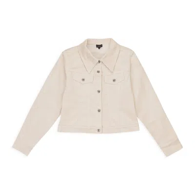 Callipygian Stretch Off White Corduroy Jacket In White