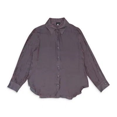 Callipygian Iridescent Maroon Button-up In Purple