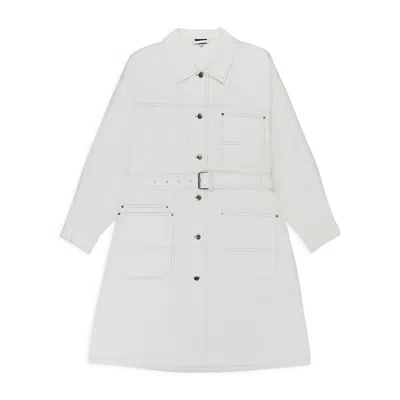 Callipygian Denim Off White Trench Coat