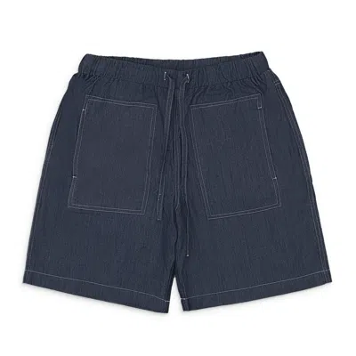 Callipygian Denim Indigo Shorts In Blue