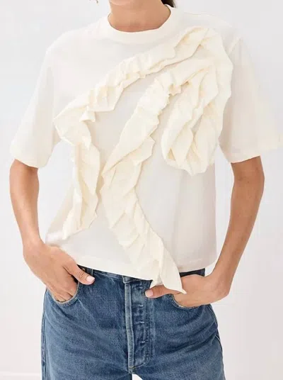 Ulla Johnson Aris Ruffled Cotton-jersey Top In Multi