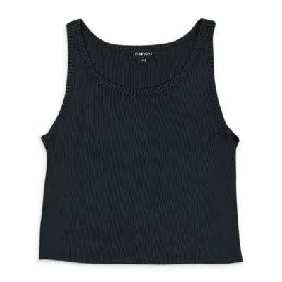 Callipygian Ribbed Tank Top In Black
