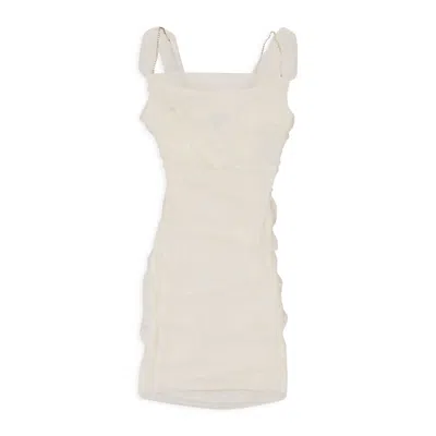Callipygian Tank Top Pencil Dress Ivory Mini Dress In White