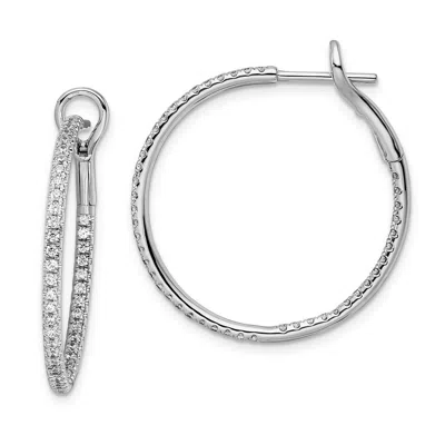 Diamond2deal 14k Gold 3/4 Ct Lab Grown Diamond In & Out Hoop Earrings Vs Clarity, G-h Color In Yellow