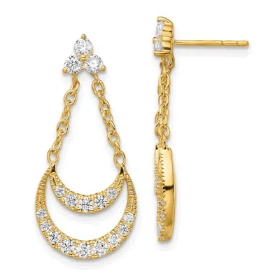 Diamond2deal 14k Yellow Gold 3/4 Ct Lab Grown Diamond Fancy Chandelier Dangle Earrings Vs Clarity, G-h Color In White