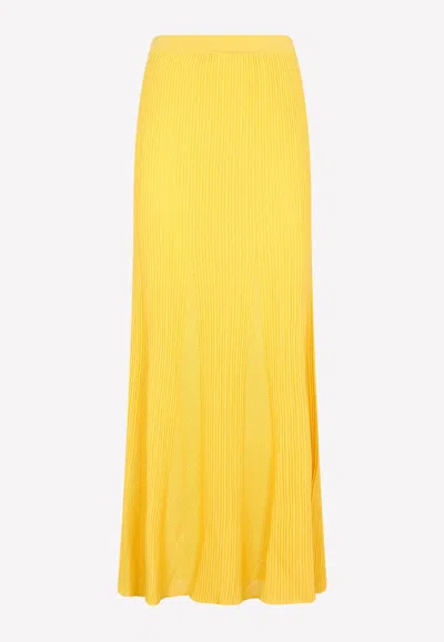 Gabriela Hearst Eula Pleated Midi Skirt In Yellow