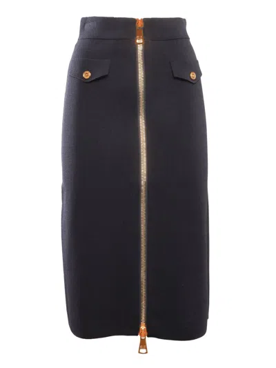 Elisabetta Franchi Midi Skirt In Black