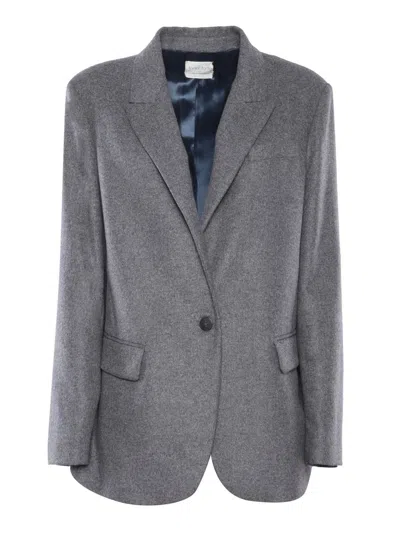 Forte Forte Long-sleeved Suit Coat In Gray