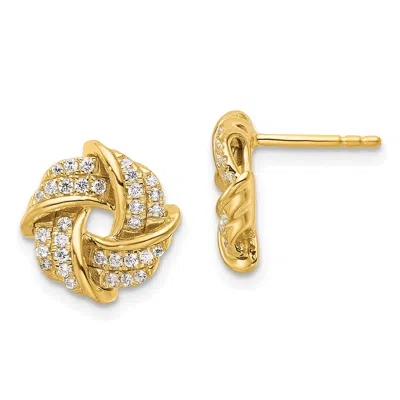 Diamond2deal 14k Yellow Gold 1/3 Ct Lab Grown Diamond Love Knot Stud Earrings Vs Clarity, G-h Color In Yellow
