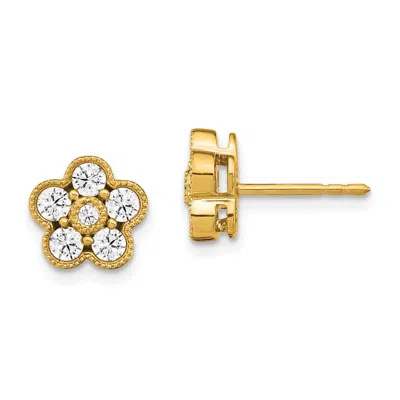 Diamond2deal 14k Gold 3/4 Ct Lab Grown Diamond Floral Stud Earrings Vs Clarity, D-e Color In White