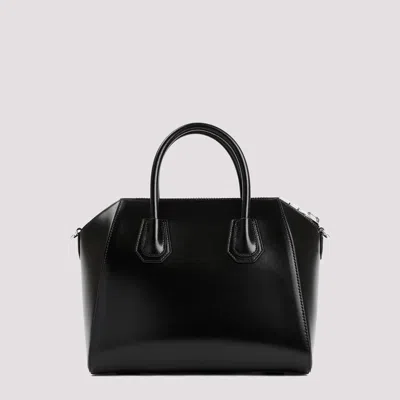 Givenchy Mini Antigona Box Leather Tote Bag With Two-way Carrying Option In Black