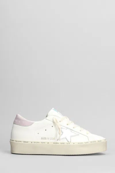Golden Goose Hi Star Sneakers In White Leather In White