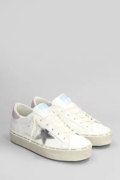 Golden Goose Hi Star Sneakers In White Leather In White