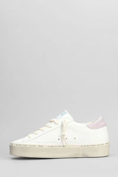 Golden Goose Hi Star Sneakers In White Leather In White