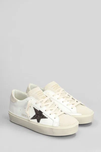 Golden Goose Hi Star Sneakers In White Leather In White