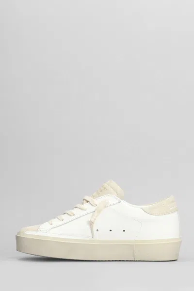 Golden Goose Hi Star Sneakers In White Leather In White