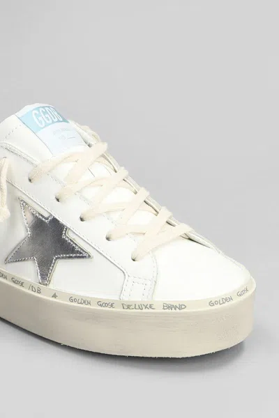 Golden Goose Hi Star Sneakers In White Leather In White