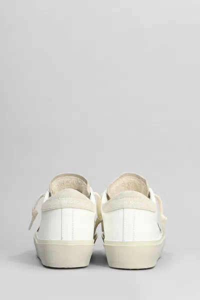 Golden Goose Hi Star Sneakers In White Leather In White
