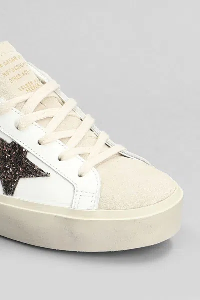 Golden Goose Hi Star Sneakers In White Leather In White