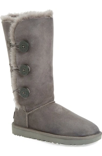 Ugg 'bailey Button Triplet Ii' Boot (women) In Grey Suede