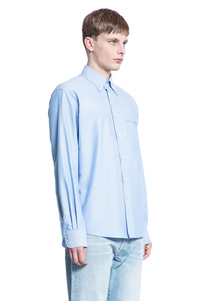 Valentino Man Blue Shirts In Blue