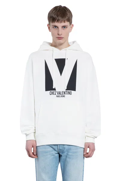 Valentino Man White Sweatshirts In White