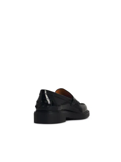 Tod's Black Lear Loafers In Black