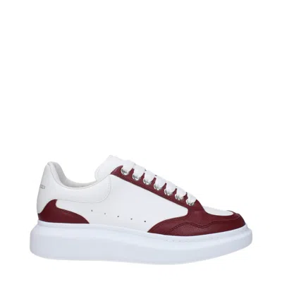 Alexander Mcqueen Sneakers Uomo Pelle Bianco/burgundy