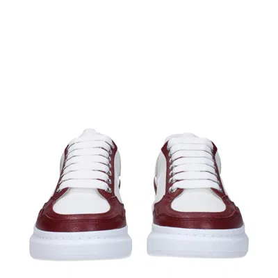 Alexander Mcqueen Sneakers Uomo Pelle Bianco/burgundy