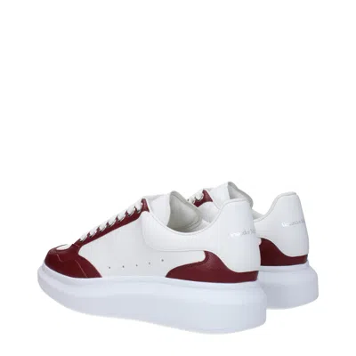 Alexander Mcqueen Sneakers Uomo Pelle Bianco/burgundy