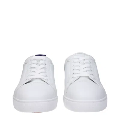 Christian Louboutin Louboutin Sneakers Fun Louis Junior Mens Leather White/jacaranda