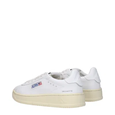 Autry Sneakers Dallas Donna Pelle Bianco/bianco