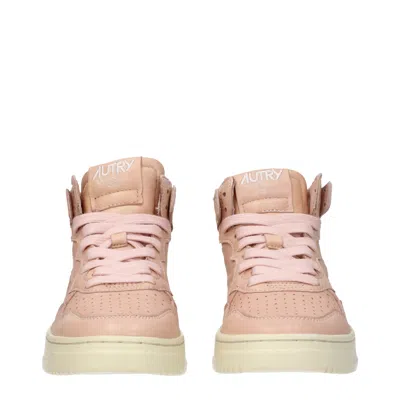 Autry High-top Leather Sneakers With Perforated Toe Box