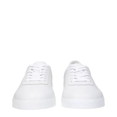 Givenchy Low Top Leather Sneakers With Perforated Detailing In White