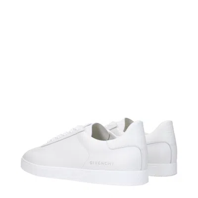 Givenchy Low Top Leather Sneakers With Perforated Detailing In White
