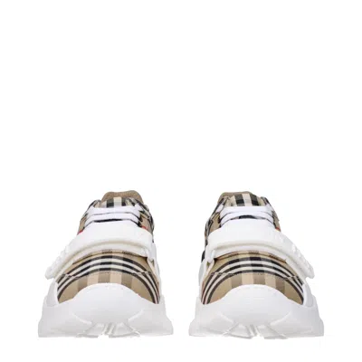 Burberry 30mm New Regis Check Canvas Sneakers In White
