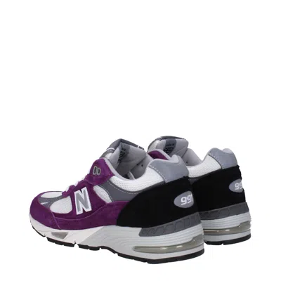 New Balance 991 Woman Sneakers Plum Size 8 Soft Leather, Textile Fibers