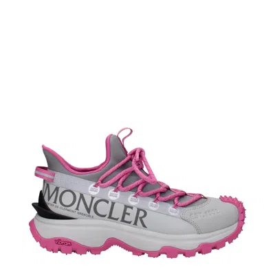 Moncler Trail Grip Sneakers In Gray Polyamide