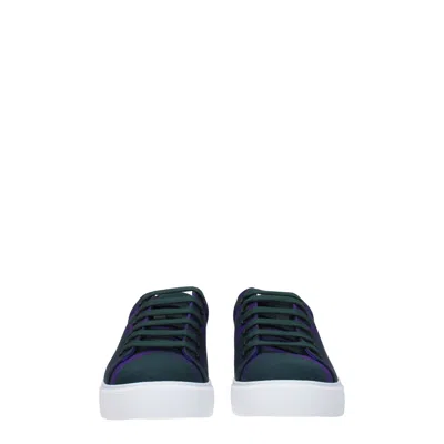 Burberry Woman Sneakers Dark Green Size 8 Textile Fibers