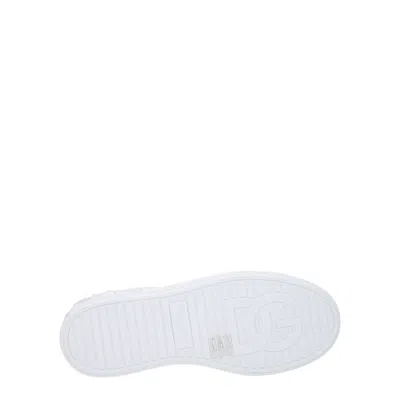 Dolce & Gabbana White Calfskin Portofino Sneakers