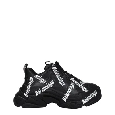 Balenciaga Triple S Logo-print Sneakers In Black