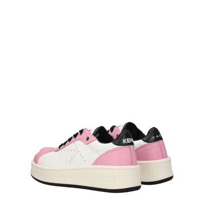 Kenzo Leather Low Top Sneakers With Perforated Detailing